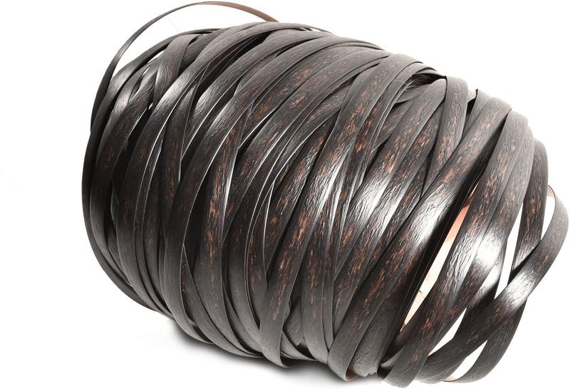 Eagle's Wicker Repair Kit, 230Ft/70m Synthetic Rattan Repair Material Waterproof Flat Ribbon for Garden Patio Furniture and Rattan Chair Sofa Basket(8mm W x1.1mm THK), Deep Relief Black,628# - Image 1